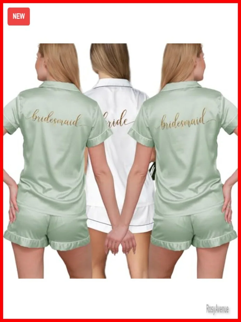 Floral Bridesmaid Pajama Set 2 Pcs Silk Satin Pjs Silky Pajamas